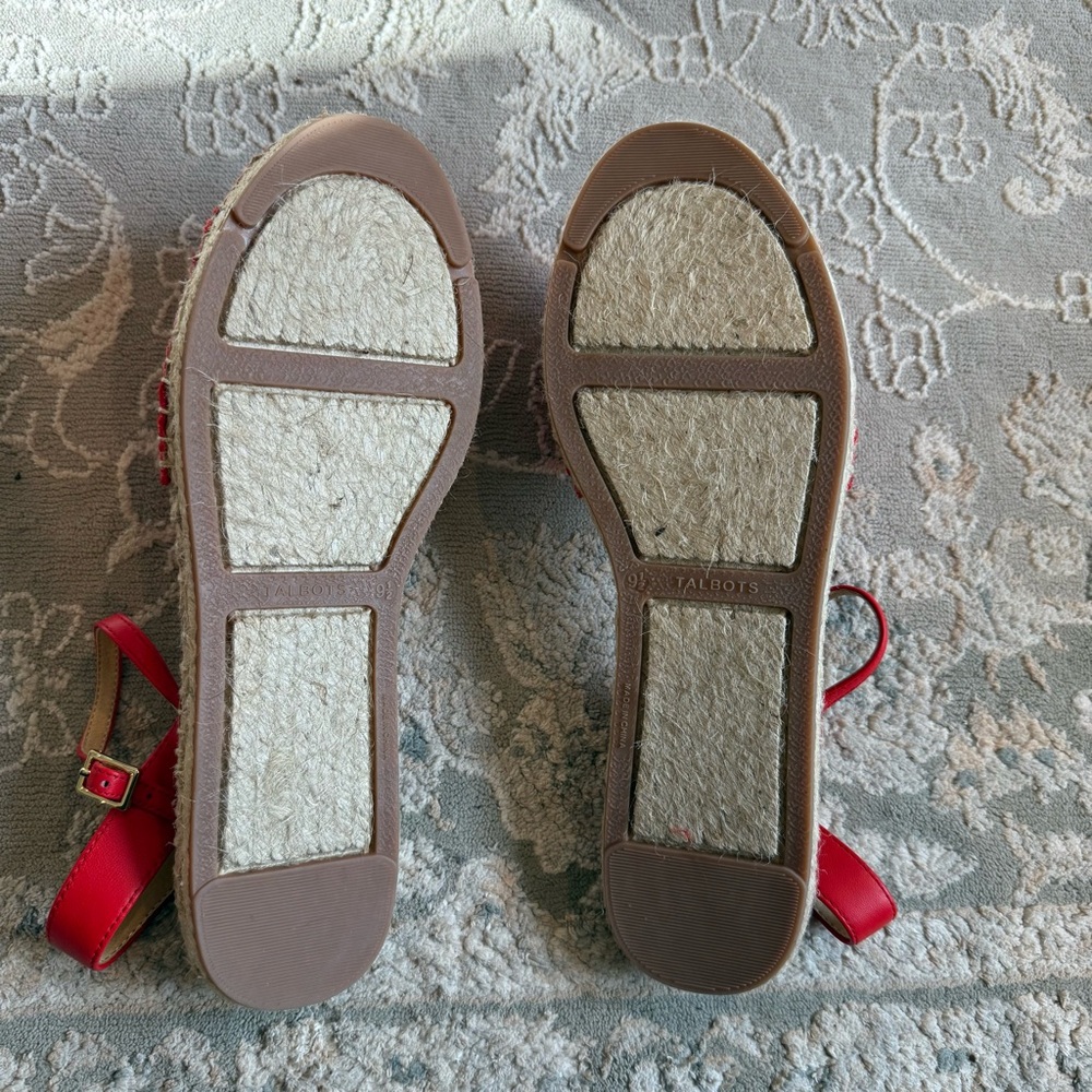 Talbots Red Espadrille Sandals Size 9.5M - Picture 4 of 7